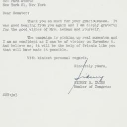 Letter: 1962 October 19