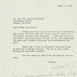 Letter: 1958 April 4
