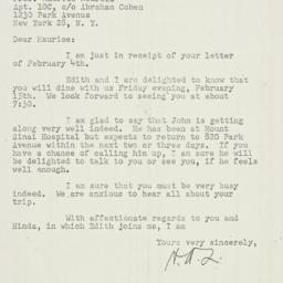 Letter: 1952 February 6