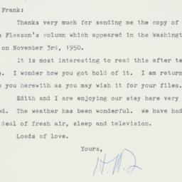 Letter: 1960 November 15