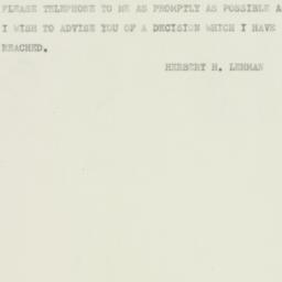 Telegram: 1950 September 1