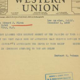 Telegram: 1938 December 1
