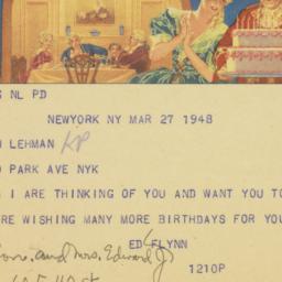 Telegram: 1948 March 27