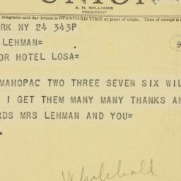 Telegram: 1946 November 24