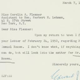 Letter: 1950 March 7