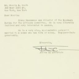 Letter: 1960 November 15