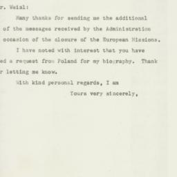 Letter: 1947 July 29