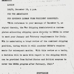 Telegram: 1944 December 17
