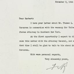 Letter: 1944 November 3