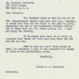 Letter: 1950 February 2