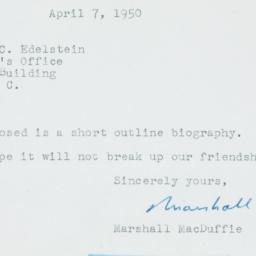 Ephemera: 1950 April 7