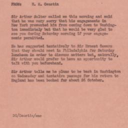 Memorandum: 1944 October 12