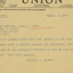 Telegram: 1935 March 4