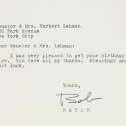 Letter: 1961 April 26
