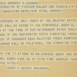 Telegram: 1944 June 22