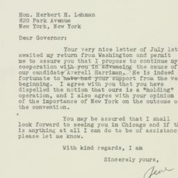 Letter: 1952 July 7