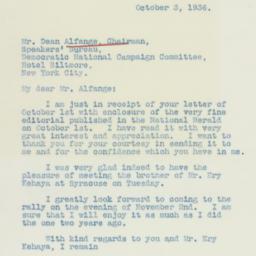 Letter: 1936 October 3