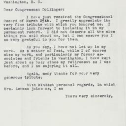 Letter: 1958 April 2