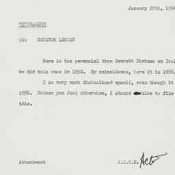 Memorandum: 1956 January 20