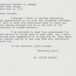 Letter: 1961 May 25