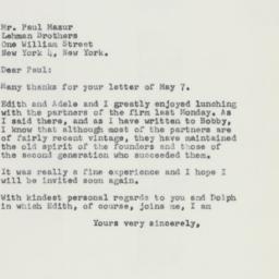 Letter: 1958 May 9