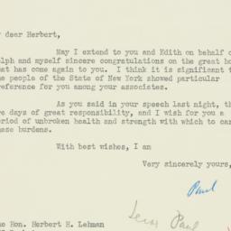 Letter: 1950 November 8