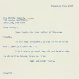 Letter: 1937 November 6