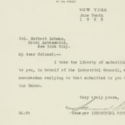 Letter: 1925 June 10