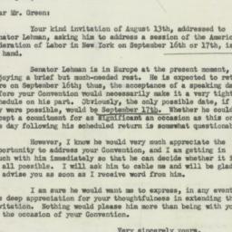 Letter: 1952 August 18