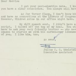Letter: 1953 November 6