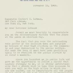 Letter: 1949 November 15