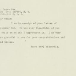 Letter: 1949 September 9