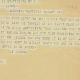 Telegram: 1942 August 5
