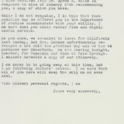 Letter: 1961 February 9