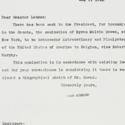 Letter: 1952 May 1