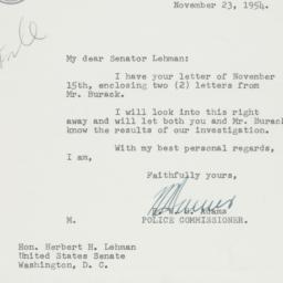 Letter: 1954 November 23