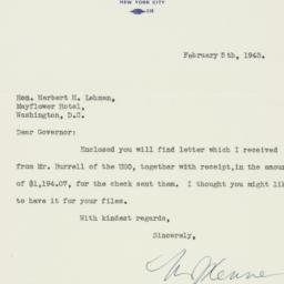 Letter: 1943 February 5