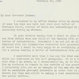 Letter: 1938 February 16