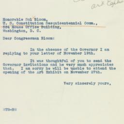 Letter: 1937 November 20