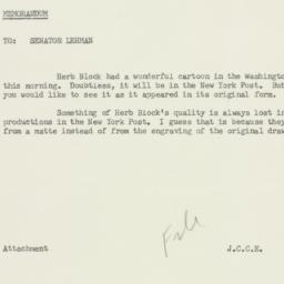 Memorandum: 1958 October 21