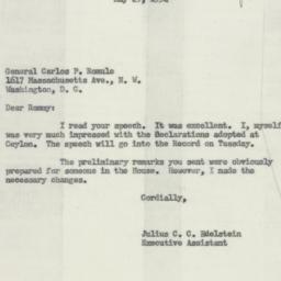 Letter: 1954 May 29