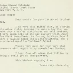 Letter: 1950 October 6