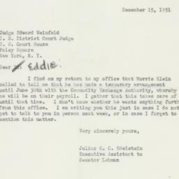 Letter: 1951 December 15