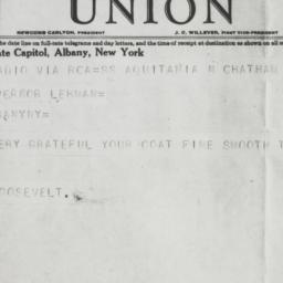 Telegram: 1931 May 8