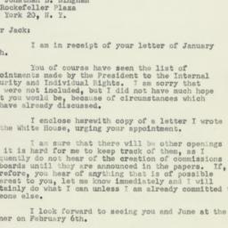 Letter: 1951 January 29