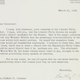 Letter: 1958 March 31