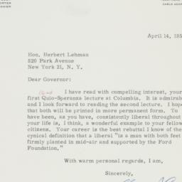 Letter: 1958 April 14