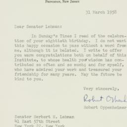 Letter: 1958 March 31