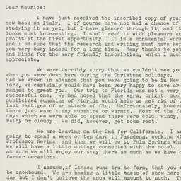 Letter: 1962 January 20
