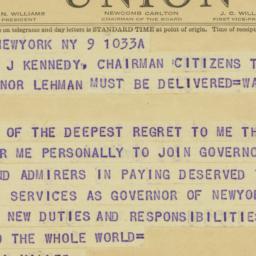 Telegram: 1943 January 9